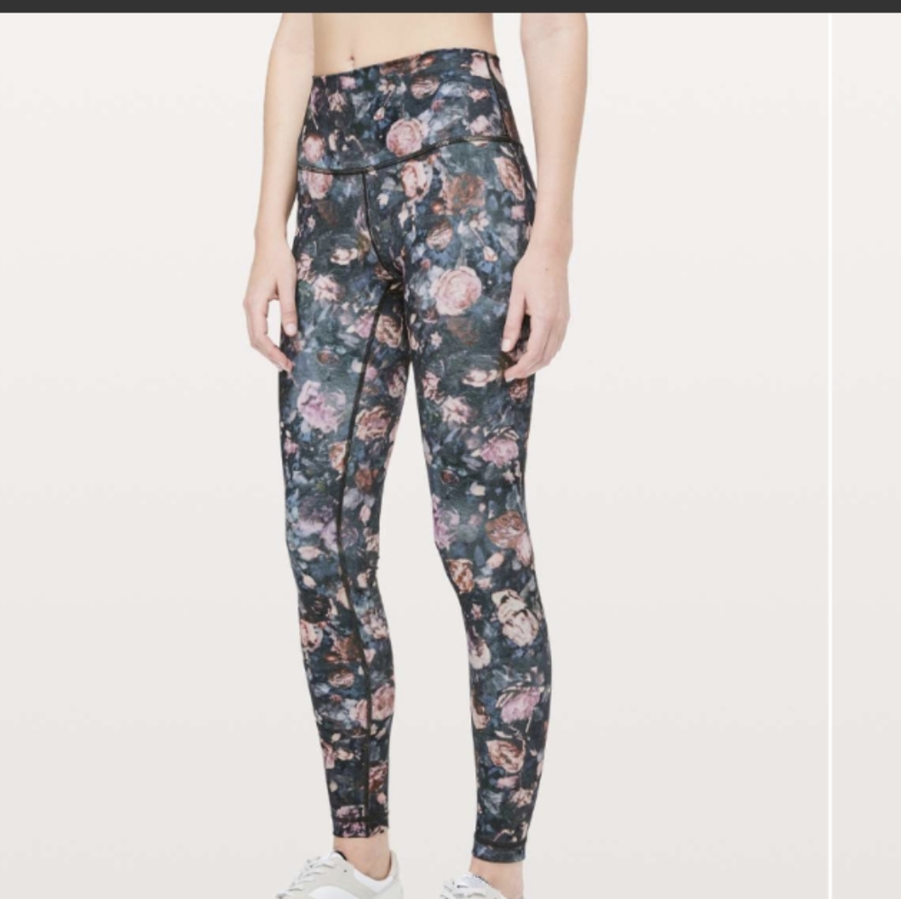 Lululemon Wunder Under High-Rise Tight Luxtreme Frosted Rose Floral Print Size 8